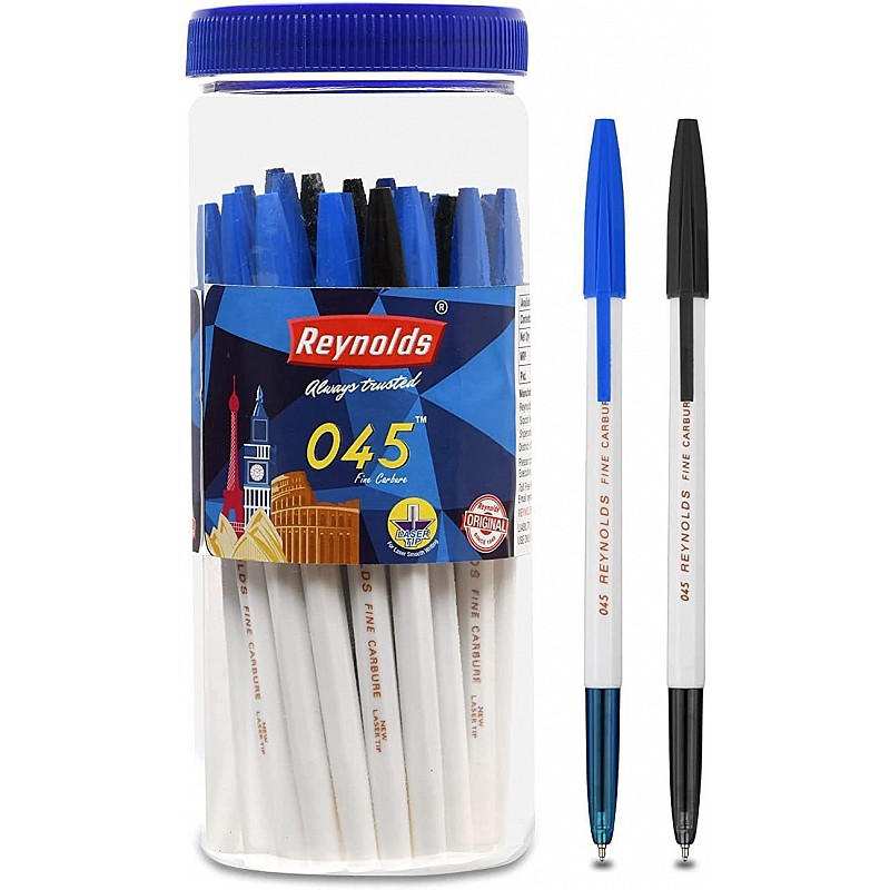 Reynolds 045 Carbure Pen Jar Ball Pen   (Pack of 50, Blue)