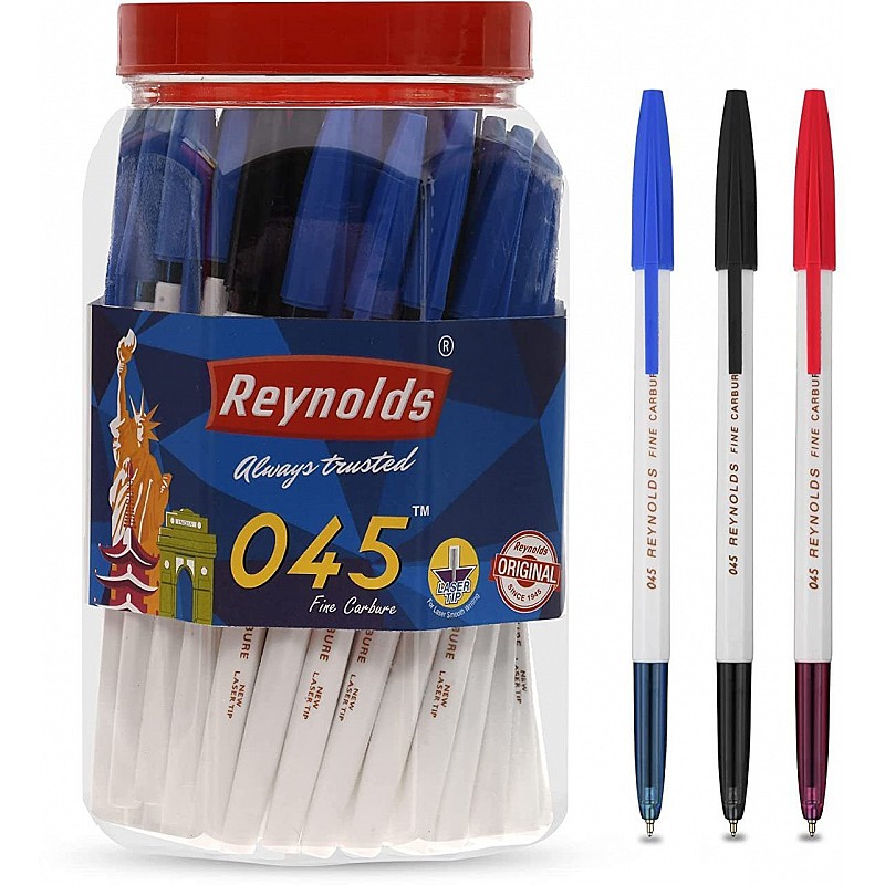 Reynolds 045 Carbure Pen Jar Ball Pen   (Pack of 50, Blue)