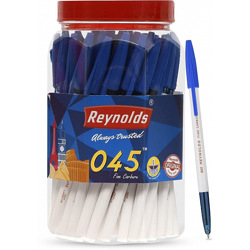 Reynolds 045 Carbure Pen Jar Ball Pen   (Pack of 50, Blue)