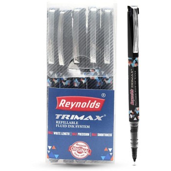 Reynolds Trimax Pens Pouch - Blue, Black & Red Gel Pen  (Pack of 5, Multicolor)