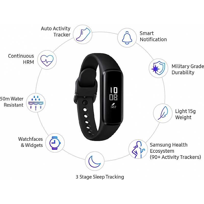 Samsung Galaxy Fit e Smart Band (Black Strap, Size : Regular)