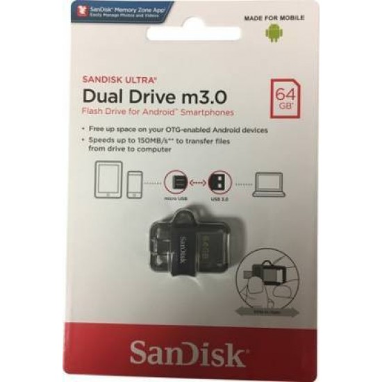 SanDisk Ultra Dual SDDD3-064G-I35 64 GB Pen Drive (Grey, Silver)