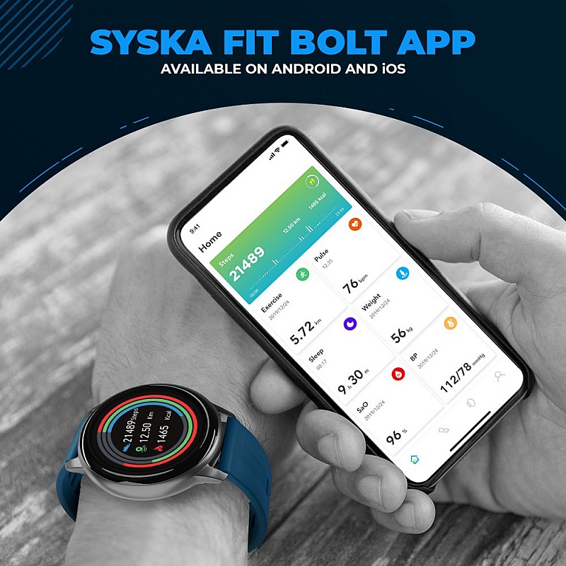 Syska SW200 Smartwatch Blue Strap