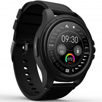  beatXP Exact, 1.32" Full HD Screen, Medical Grade ECG Smartwatch (Black Strap, Free Size)