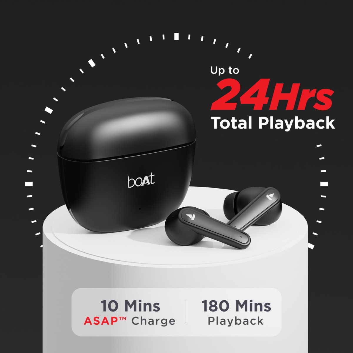 boAt Airdopes 115 upto 24 Hrs Playback and ASAP Charge Bluetooth Headset (Active Black, True Wireless) boAt Airdopes 115 upto 24 Hrs Playback and ASAP Charge Bluetooth Headset (Active Black, True Wireless)