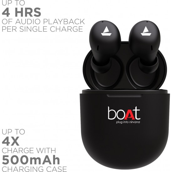 boAt Airdopes 383 True Wireless Bluetooth Headset Active Black