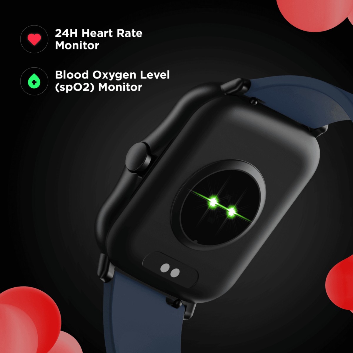 Boat Vertex 1.69 Health Ecosystem Smartwatch Blue Strap