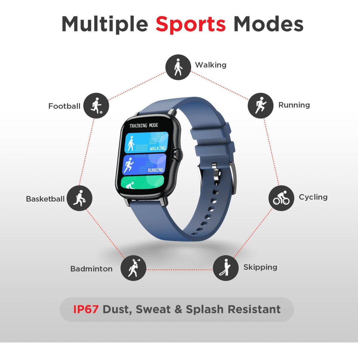 Boat Vertex 1.69 Health Ecosystem Smartwatch Blue Strap