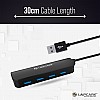 Lapcare 4 High Speed Multi Port USB 3.0 Hub Black