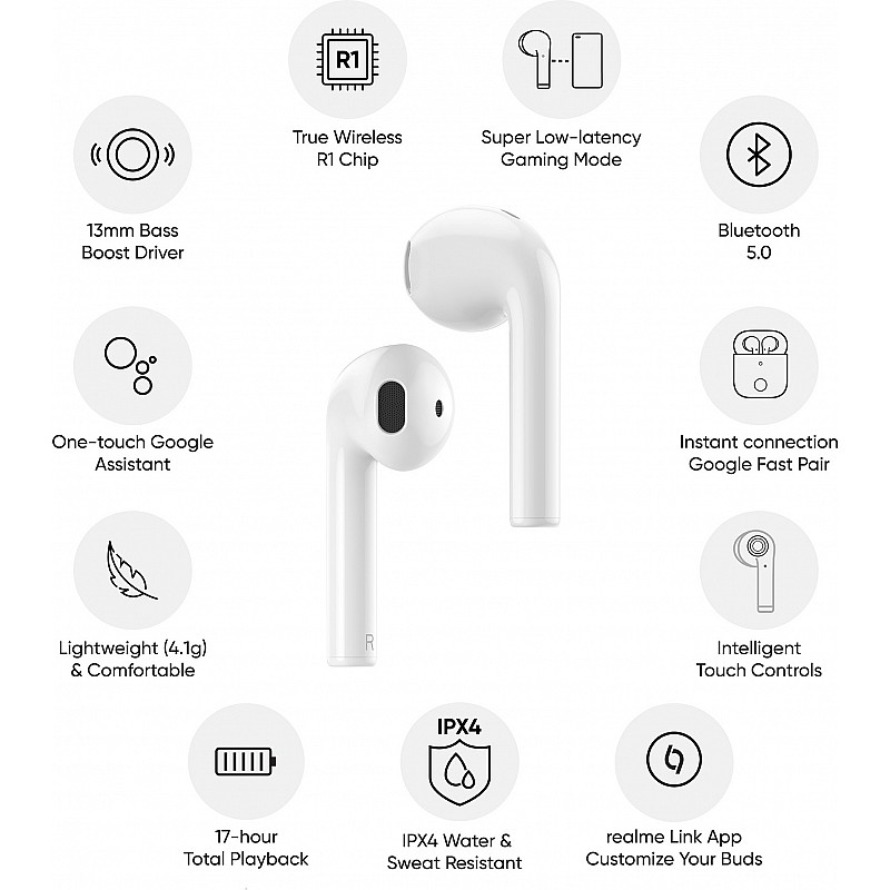 realme Buds Air Neo Bluetooth Headset (White, True Wireless)