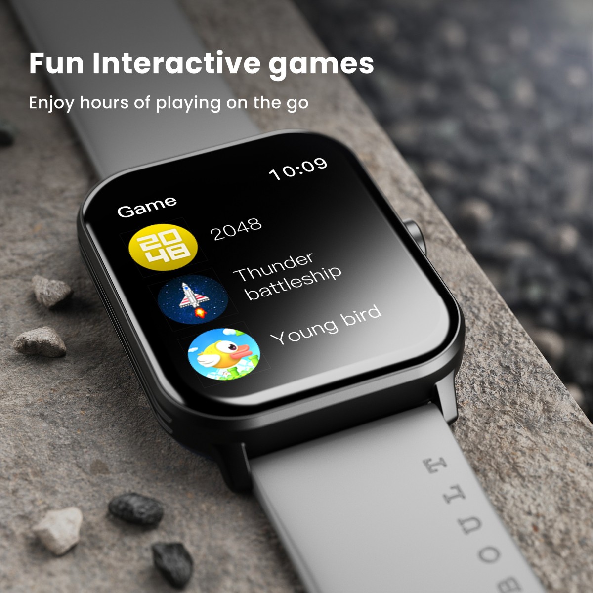 Boult Drift BT Calling 1.69" HD Display, 140+ Watchfaces, 475Nits Brightness, IP68 Smartwatch (Black Strap, Free Size)