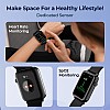 DEFY Space Pro Smartwatch with 1.69" HD Display, 24H Heart Rate & Real Time SpO2 Smartwatch (Black Strap, Free Size)