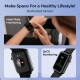 DEFY Space Pro Smartwatch with 1.69" HD Display, 24H Heart Rate & Real Time SpO2 Smartwatch (Black Strap, Free Size)