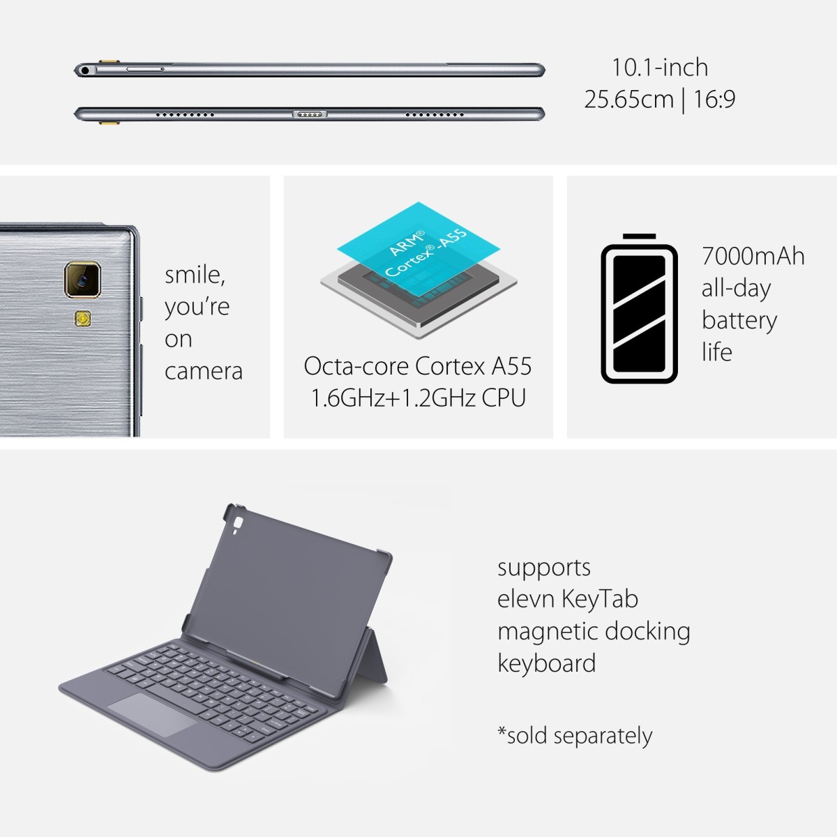 Elevn eTab 11 4 GB RAM 64 GB ROM 10.1 inches (Aluminium Grey)