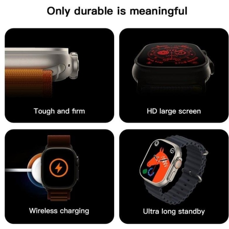 AIRTREE T800 Ultra Smart Watch with Bluetooth Calling, wireless charging pad Smartwatch (Black Strap, Free) AIRTREE T800 Ultra Smart Watch with Bluetooth Calling, wireless charging pad Smartwatch (Black Strap, Free)