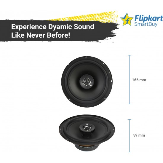  Flipkart SmartBuy 6.5 Inch 2 Way Max 45 Watts RMS FK 300HI Coaxial Car Speaker (300 W)