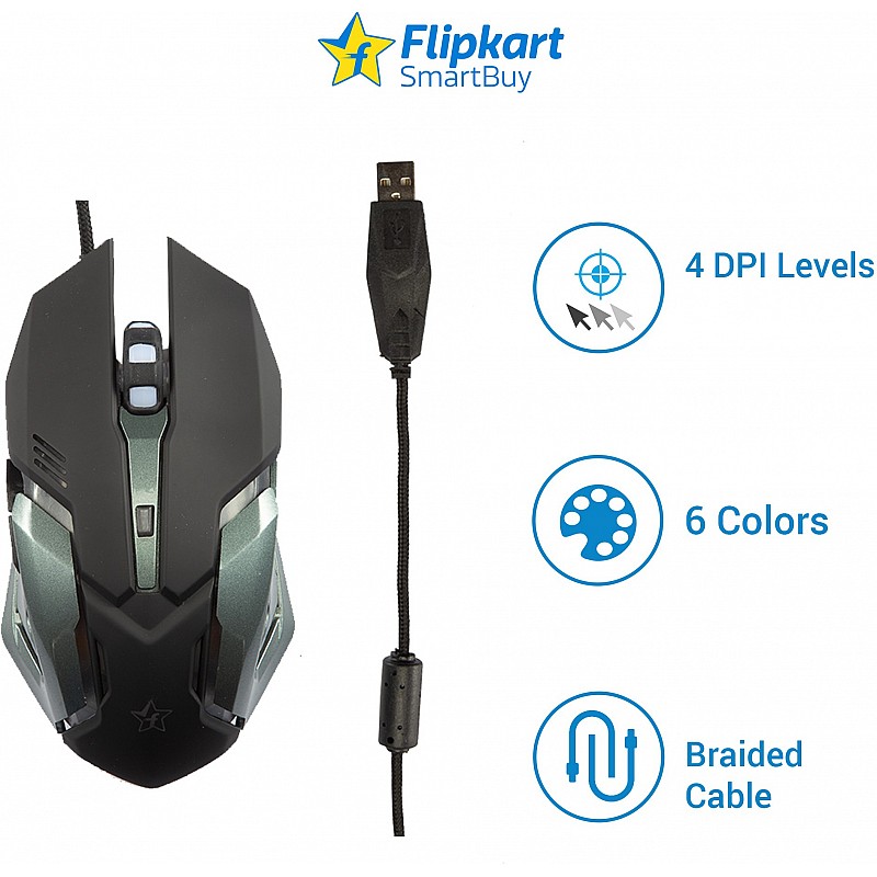 Flipkart SmartBuy Dash Series G40 Gaming Mouse (USB 2.0, Black)