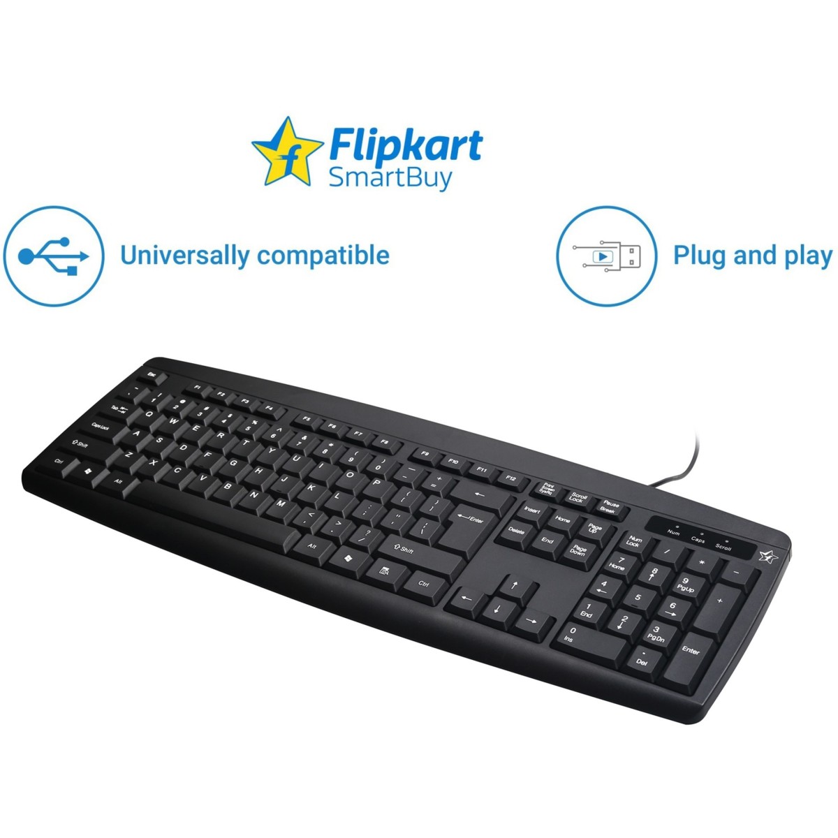 Flipkart SmartBuy K3136 Wired USB Desktop Keyboard (Black)