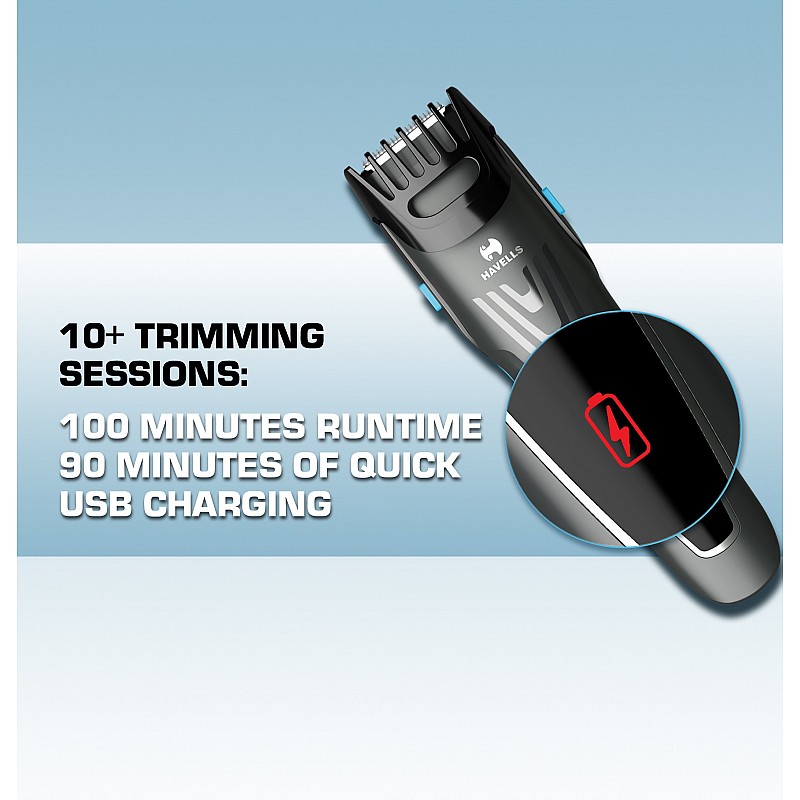 HAVELLS BT5301 Trimmer 100 min  Runtime 20 Length Settings   (Grey)