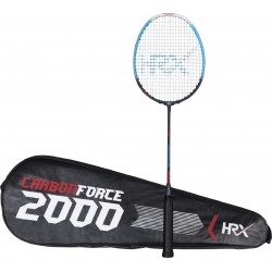 HRX Carbon Force 2000 Blue Grey Strung Badminton Racquet