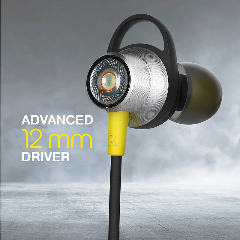  INFINITY by HARMAN Glide N120 Neckband with Advanced 12mm Drivers Dual Equalizer IPX5 Sweatproof Bluetooth Headset Black Yellow In the Ear