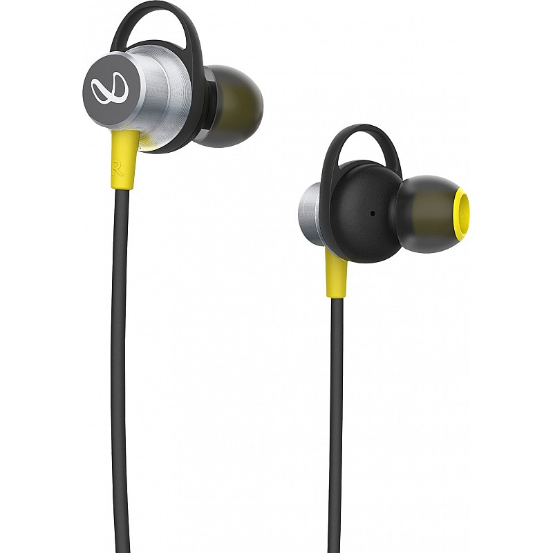  INFINITY by HARMAN Glide N120 Neckband with Advanced 12mm Drivers Dual Equalizer IPX5 Sweatproof Bluetooth Headset Black Yellow In the Ear