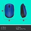  Logitech M171 Optical Tracking, Ambidextrous Wireless Optical Mouse (2.4GHz Wireless, Black, Blue)