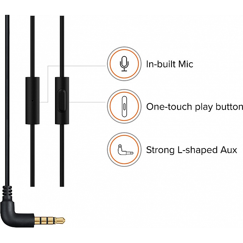 Mi Basic Wired Headset with Mic (Red, In the Ear)