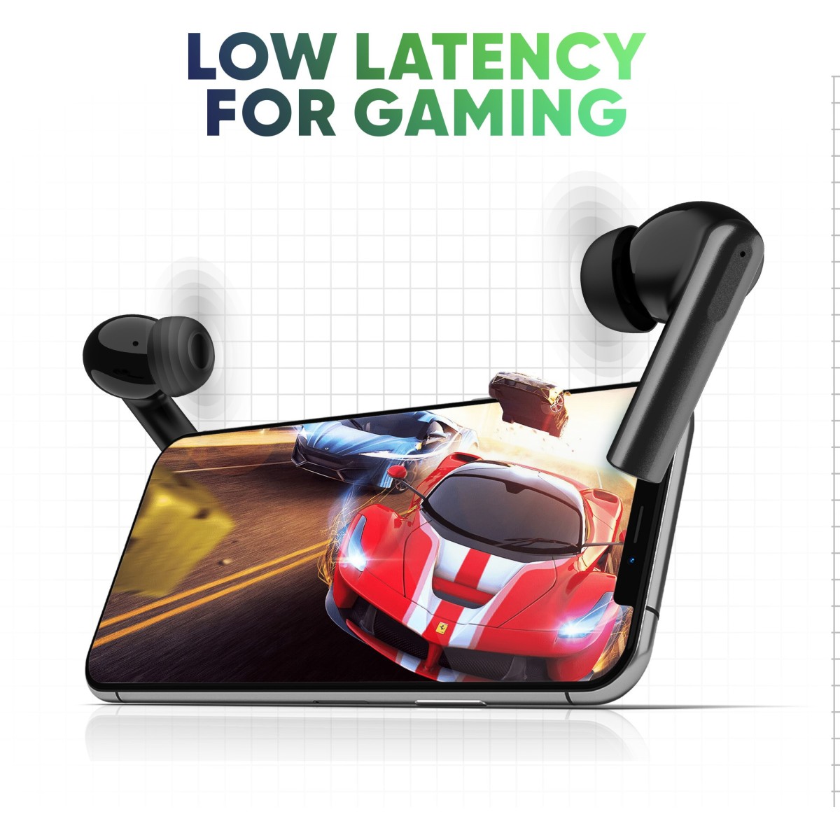 Mivi DuoPods F70 ENC with Quad Mic, 50+ Hrs Playtime Made in India Powerful Bass Bluetooth Headset (Black, True Wireless)