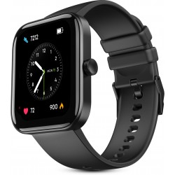  Mivi Model E with 1.69" Display, 7-Day Battery Life , Spo2, Heart Rate Monitor. Smartwatch (Black Strap, Regular)
