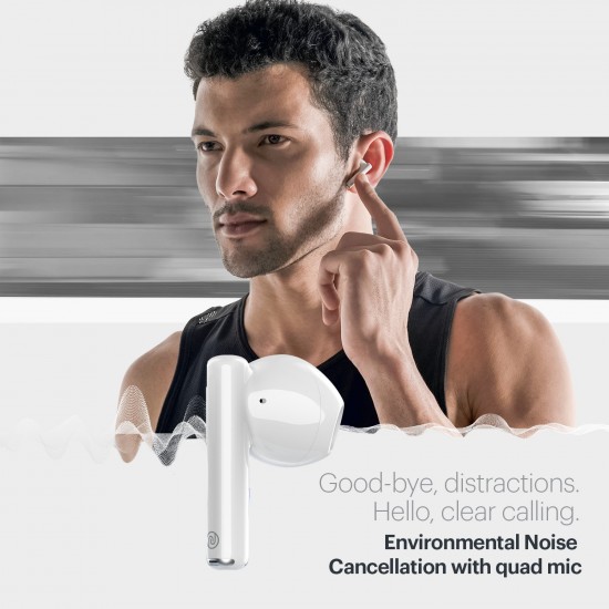 Noise Air Buds 2 with 40 Hours Playtime, 13mm Driver, Quad Mic with ENC,  (White, True Wireless)