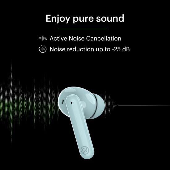 Noise Air Buds Pro with Active Noise Cancellation Quad Mic Transparency Mode Celeste Blue True Wireless 