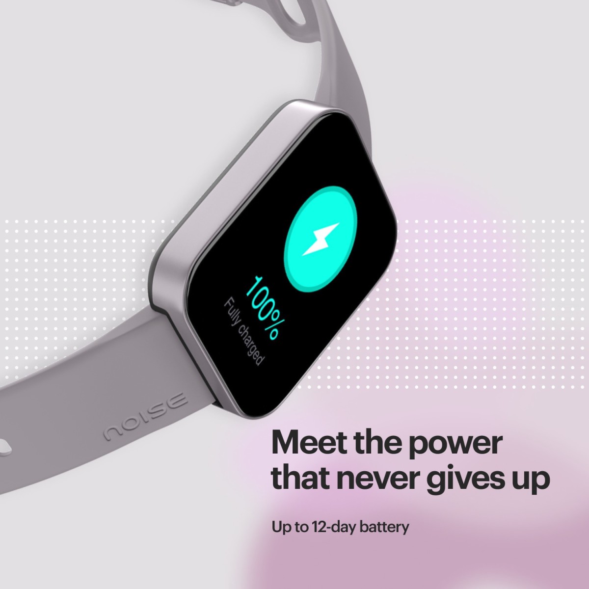 Noise ColorFit Caliber 2 with 1.83 Display Upto 12 Day Battery 60 Sports Mode Smartwatch Purple Strap