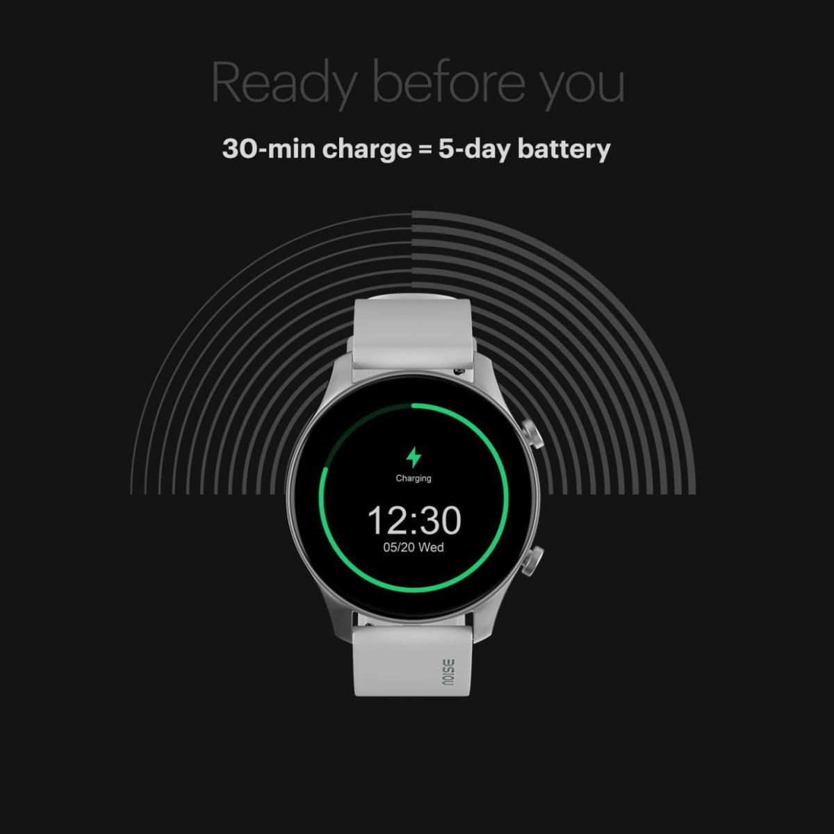 Noise Evolve 2 AMOLED with 42mm Dial Size Smartwatch (Grey Strap, Regular)