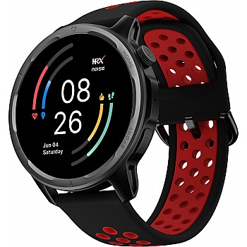 Noise HRX Bounce by , 1.39" Round ,100+ Sports Modes, Dual Tone Strap Smartwatch (Black Strap, Regular)