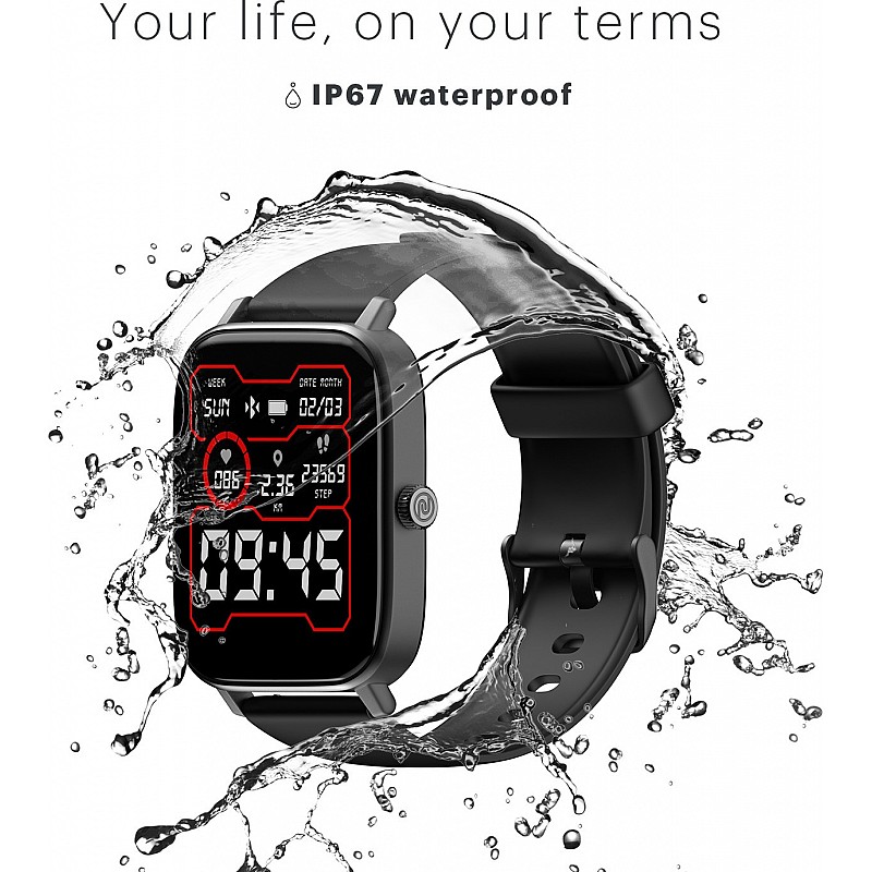 Noise Icon 2 Bluetooth Calling with 1.8 Display & 60 Sports Mode Smartwatch Black Strap