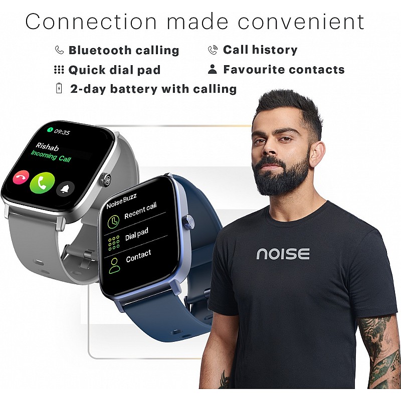 Noise Icon 2 Bluetooth Calling with 1.8 Display & 60 Sports Mode Smartwatch Black Strap