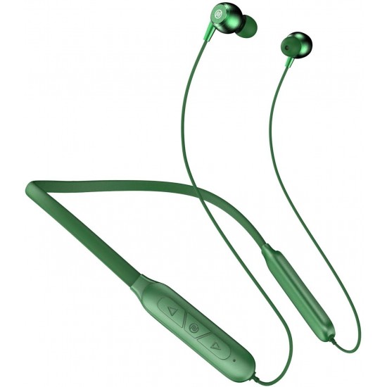 Noise Nerve Neckband with 25 Hours of Playtime 10mm Driver Instacharge and IPX5 Bluetooth Headset Forest Green