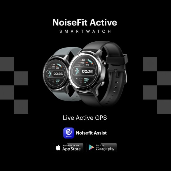 Noise NoiseFit Active with GPS, SpO2 Monitor Smartwatch   (Grey Strap, Regular)