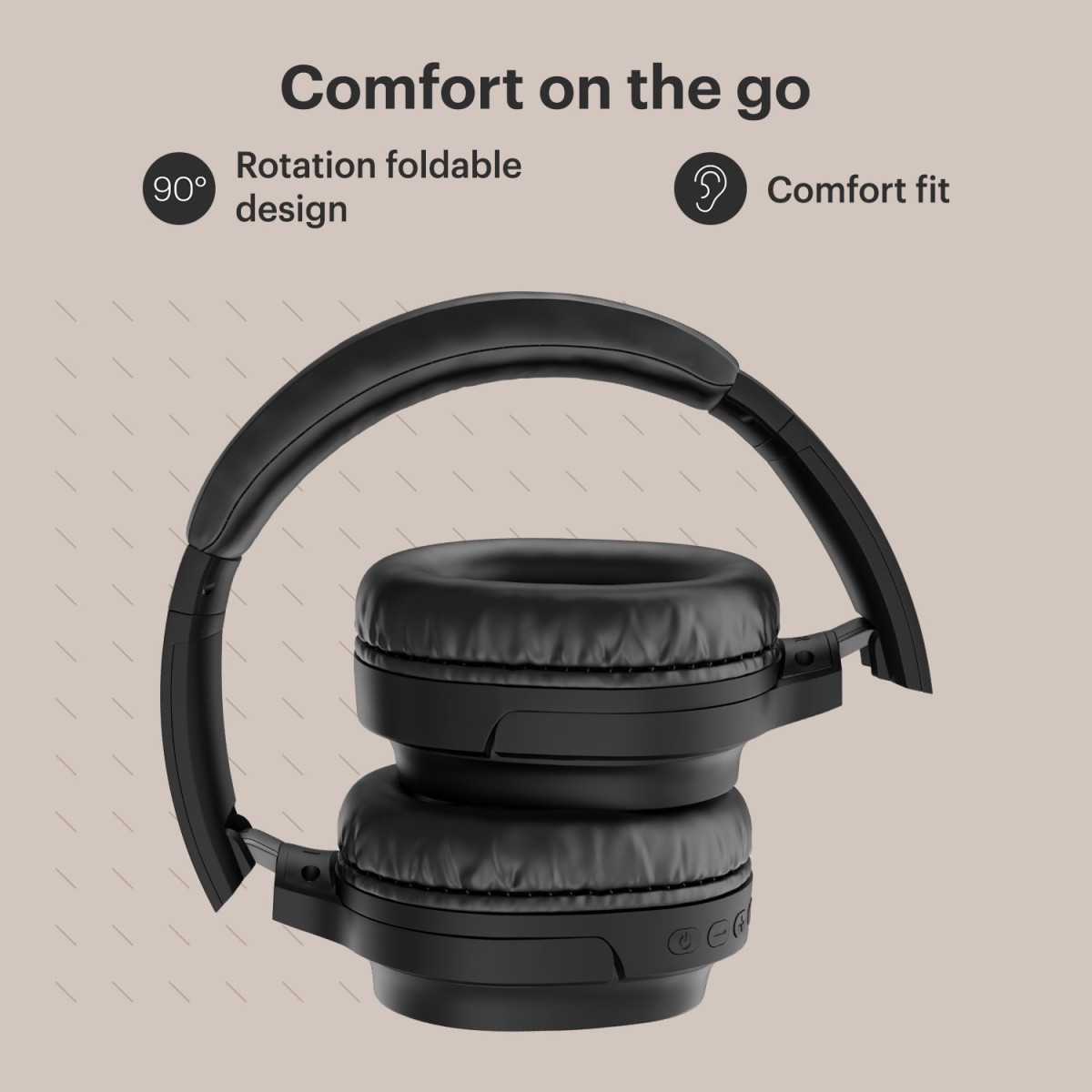 Noise One Wireless Bluetooth Headset (Soft Black, On the Ear)