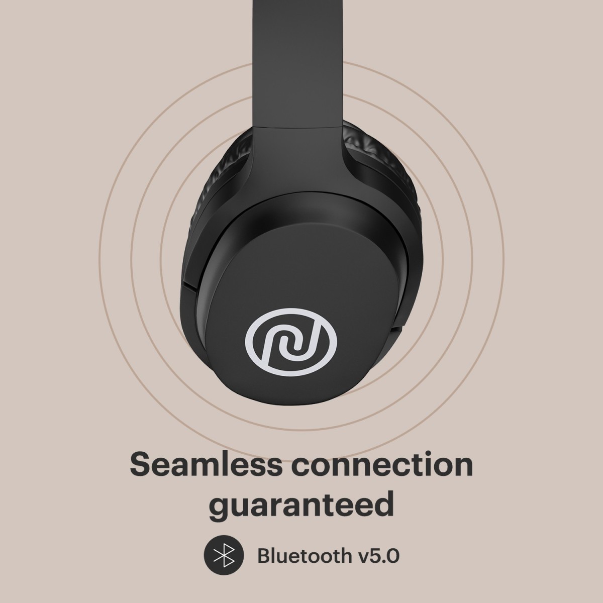 Noise One Wireless Bluetooth Headset (Soft Black, On the Ear)