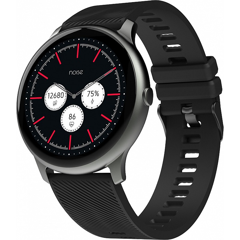 Noise Fit Evolve Smartwatch (Black Strap, Regular)