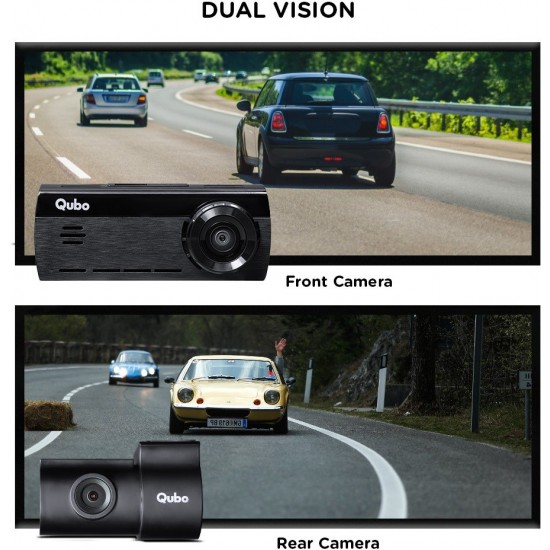  Qubo HCA04 Smart Dashcam Pro 4K DualCam with Wi-Fi GPS Front 4K Rear 1080P 1TB SDCard Vehicle Camera System