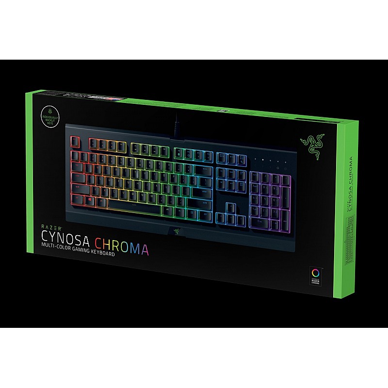 Razer Cynosa Chroma Multi-color Membrane Wired USB Gaming Keyboard   (Black)