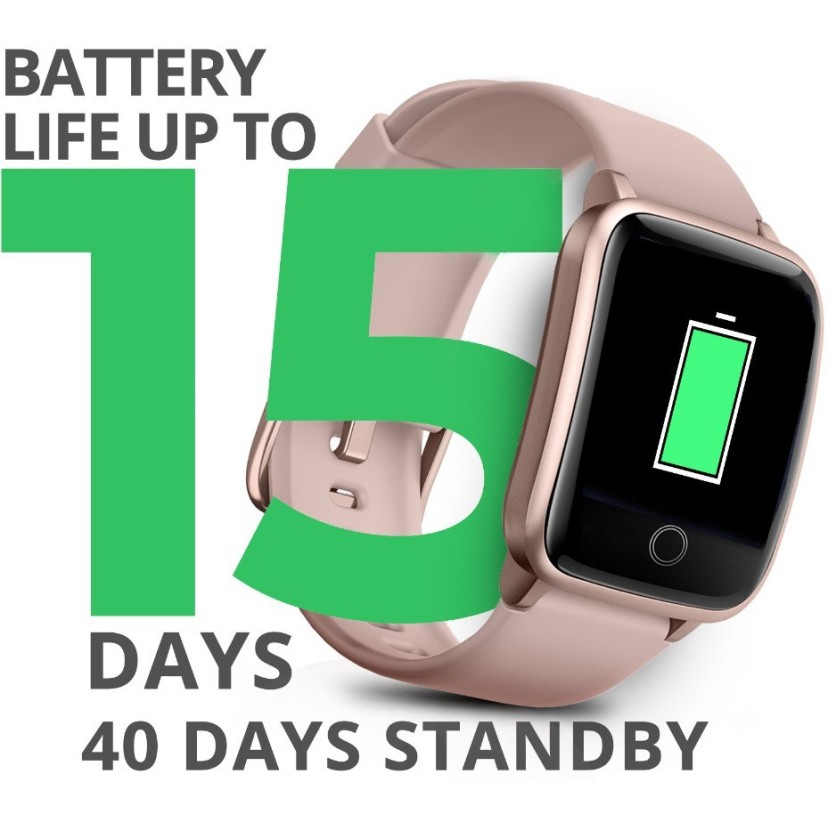 Syska SW100 Smartwatch (Gold Strap, Free Size)