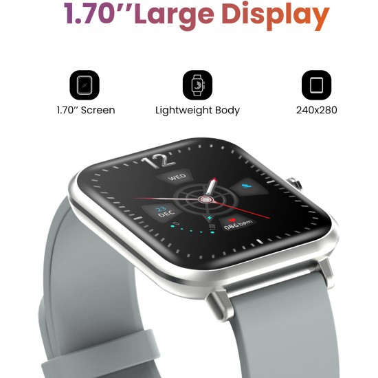 TAGG Verve Active Smartwatch Grey Strap, 1.70
