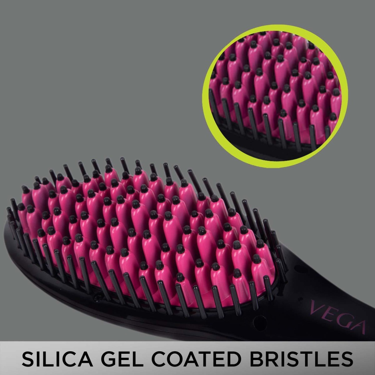 VEGA X-Glam X-Glam Hair Straightening Brush (VHSB-01), Black Hair Straightener Brush (Black)