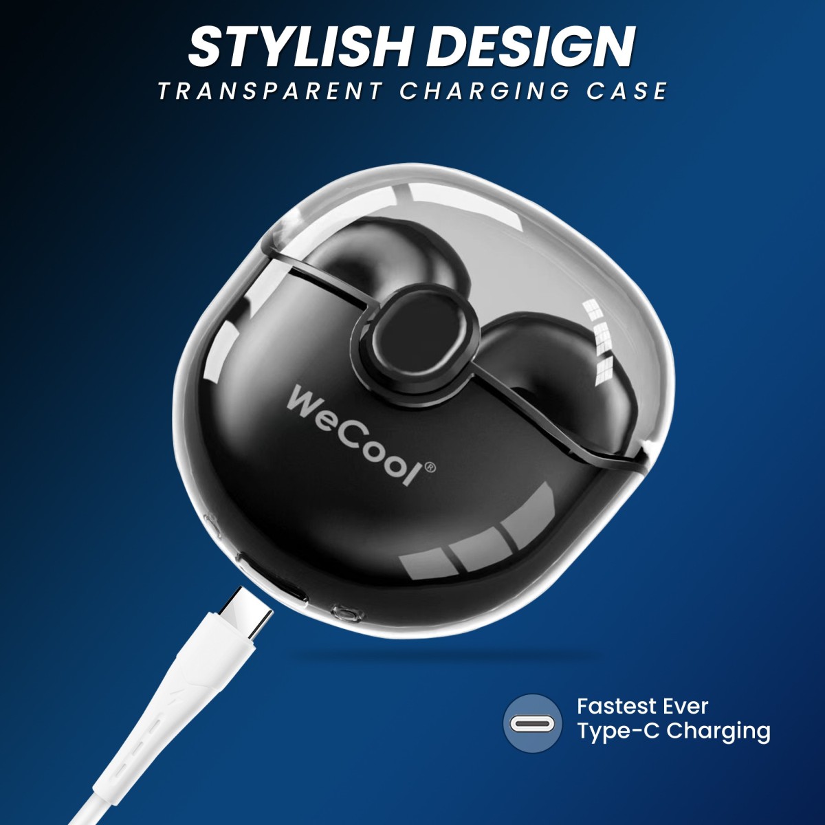 WeCool Moonwalk M3 True Wireless Bluetooth Earbuds with 30 Hrs Playtime and 13mm driver Bluetooth Headset   (Black, True Wireless)