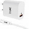  boAt 18W Power WCD QC3A Charger combo (Type C - Cable Included) (White, Cable Included)