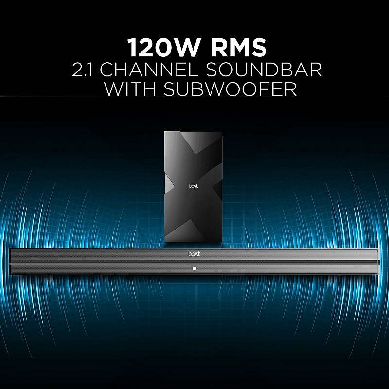 boAt Aavante Bar 1550 120 W Bluetooth Soundbar (Premium Black, 2.1 Channel)